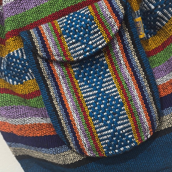 Pinzon Aztec Woven Drawstring Boho Hippie Colorful Backpack main image 10